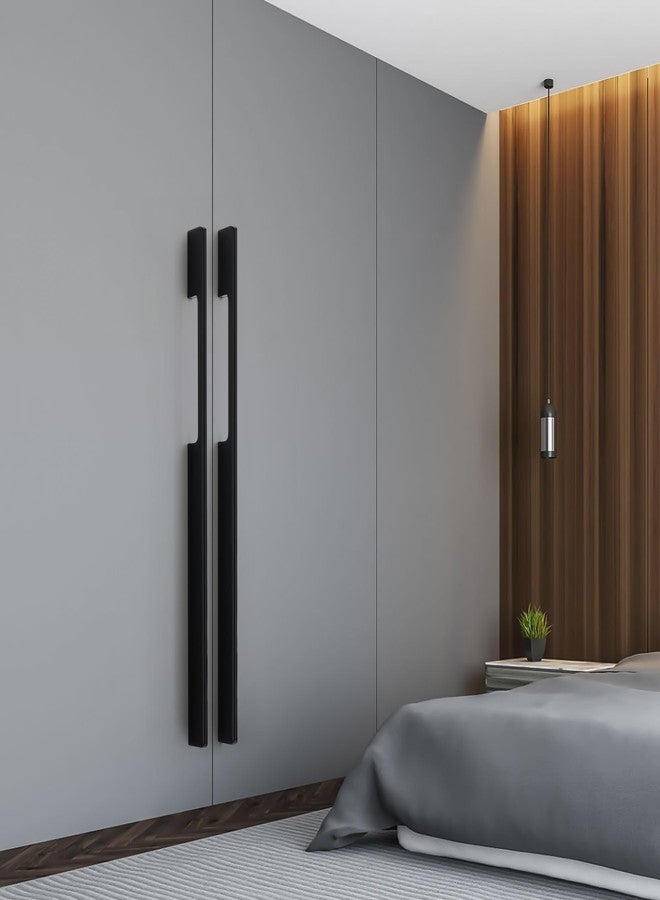 HARMONUS ,Fancy Aluminium Kitchen Cabinet Handle/Pull Handle/Door Handle/Drawer Handle,Glossy Black Finish,Aluminium Alloy, 96 MM (4 Inch), 10 PCS HCBLACKSAC-27-10-96MM - Image 1